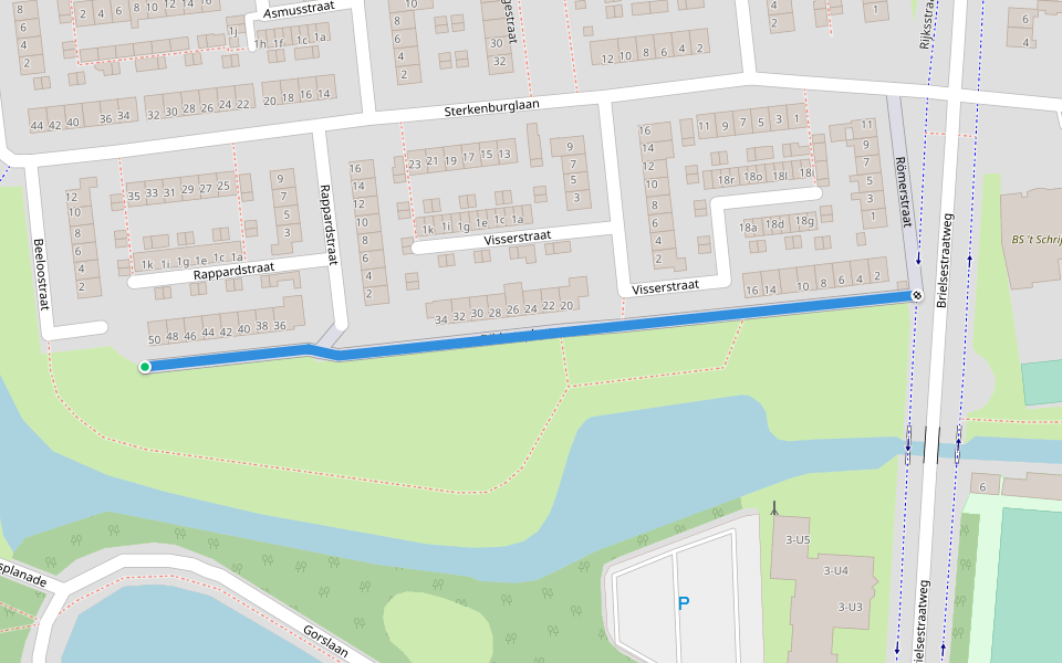 Dibbetzplantsoen walking route map in Hellevoetsluis