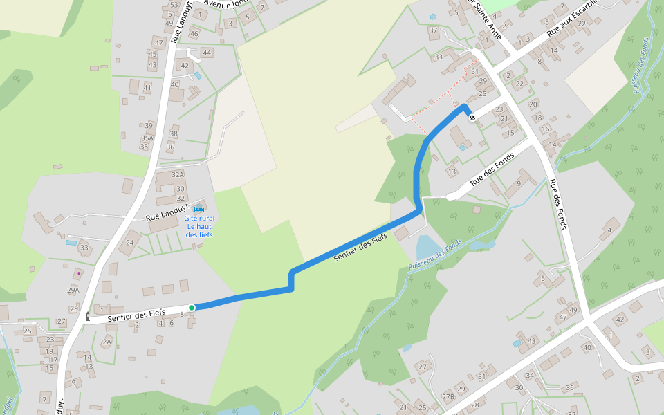 Sentier des Fiefs walking route map in Braine-le-Château
