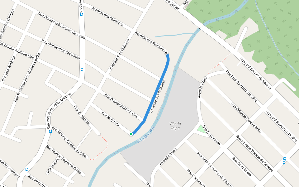 Travessa dos Palmares walking route map in João Pessoa