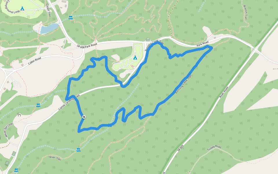 Running Creek Trail walking route map in Gladstone
