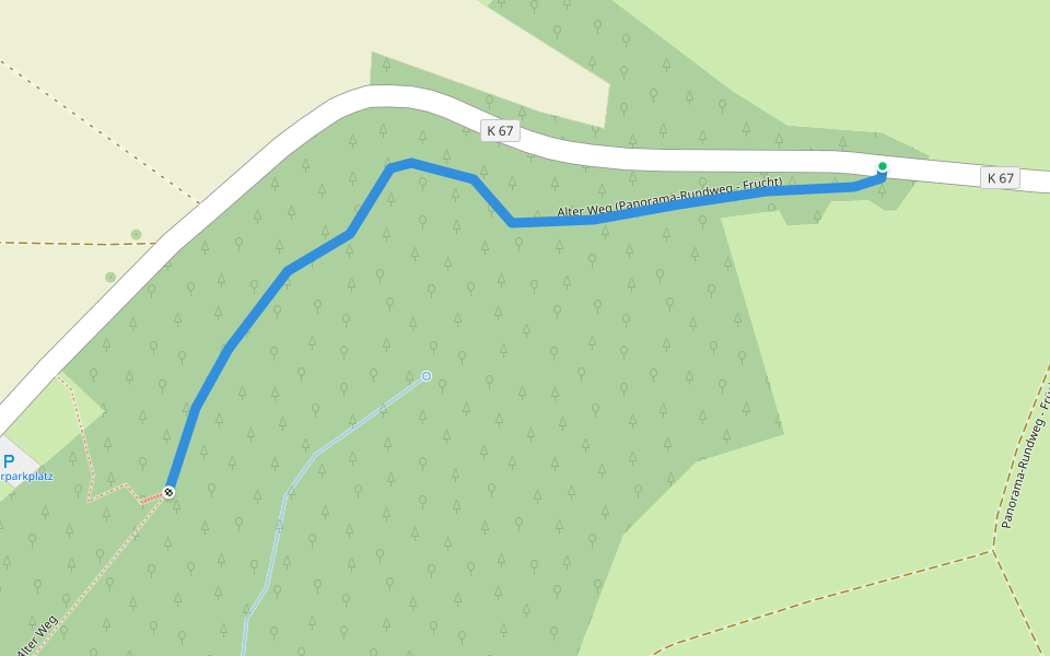Alter Weg (Panorama-Rundweg - Frücht) walking route map in Frücht