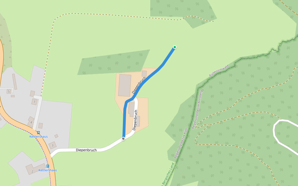 Diepenbruch walking route map in Radevormwald