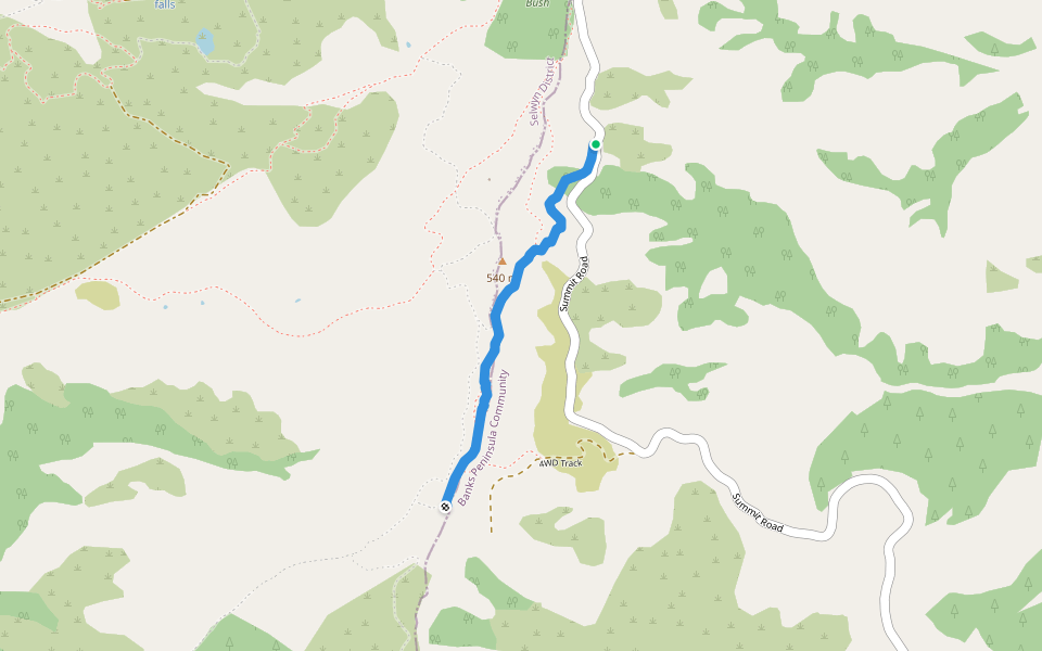 Waibls Track walking route map in Teddington