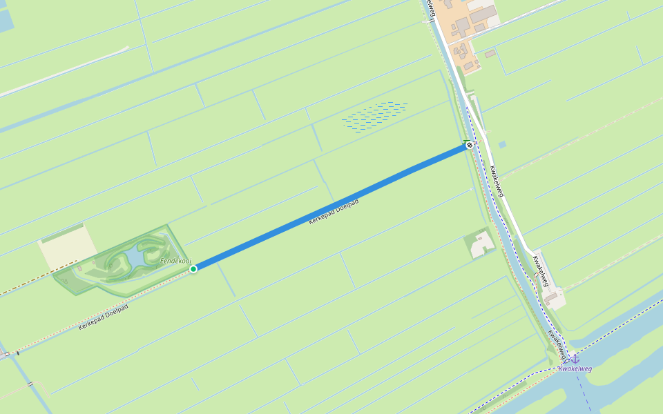 Kerkepad Doelpad walking route map in Maasland