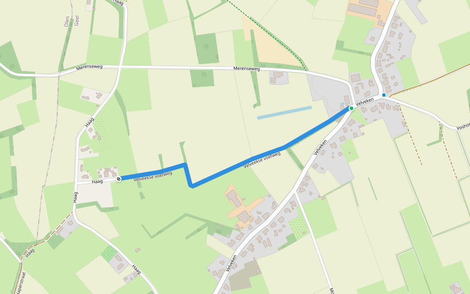 Velveekse voetweg walking route map in Geel