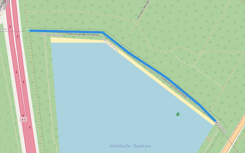 Treburer große Schneise walking route map in Mörfelden-Walldorf