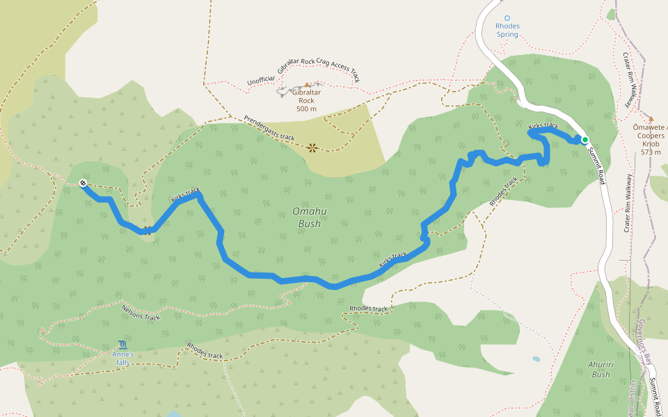 Kirks track walking route map in Tai Tapu