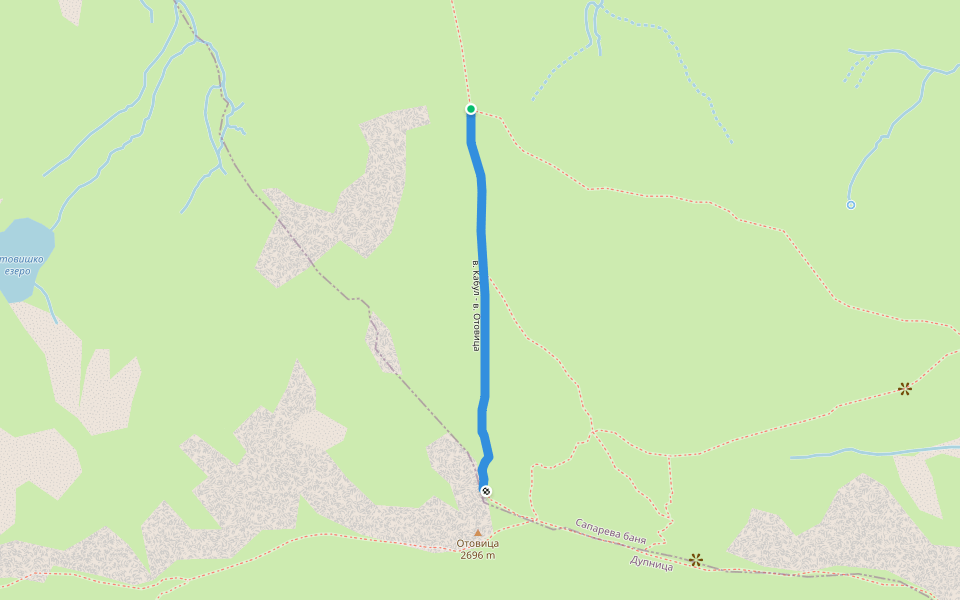 в. Кабул - в. Отовица walking route map in Panichishte