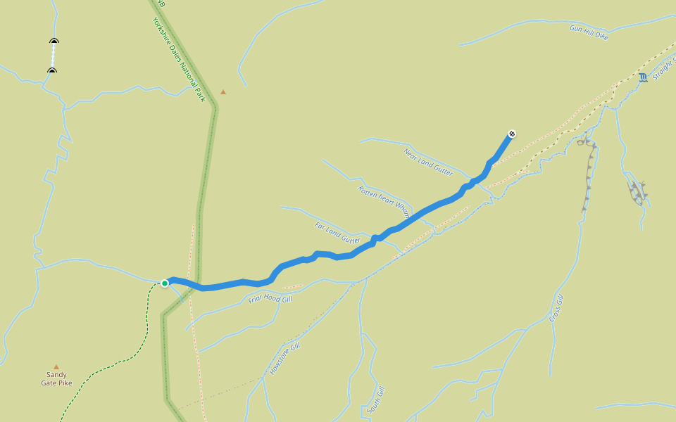 Sandy Gate walking route map in Lofthouse