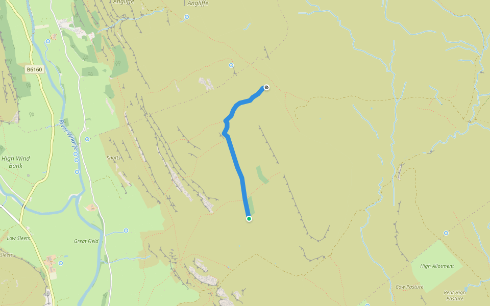 Tophams Road walking route map in Conistone