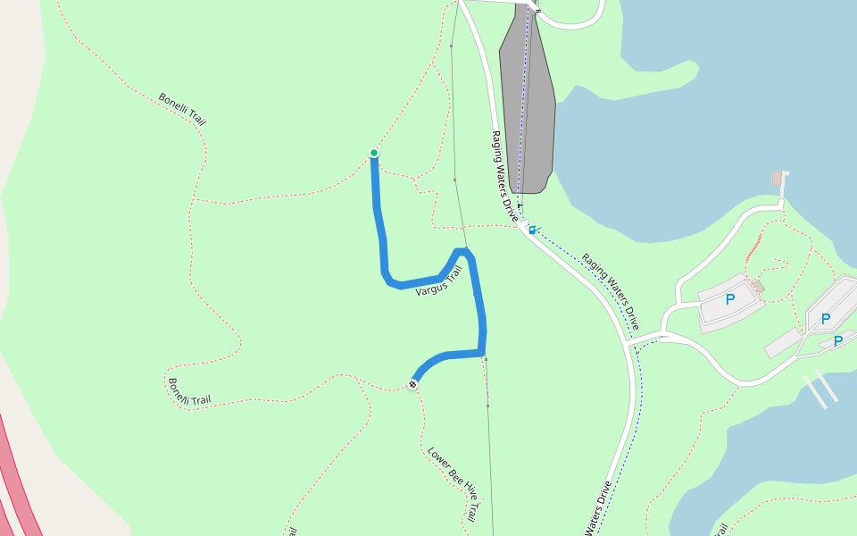 Vargus Trail walking route map in San Dimas