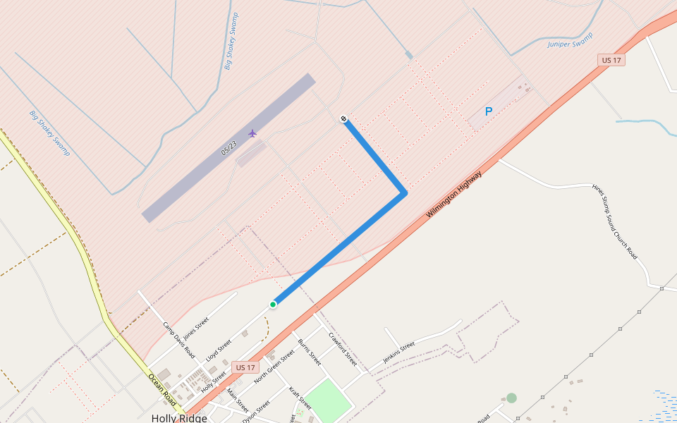 m walking route map in Holly Ridge