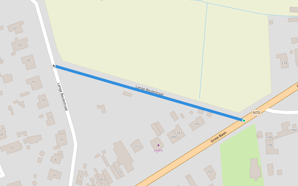 Lange Beulestraat walking route map in Waasmunster