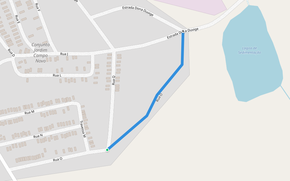 Rua O walking route map in Lagarto