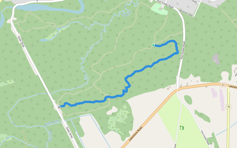 High Ridge Trail walking route map in Exeter