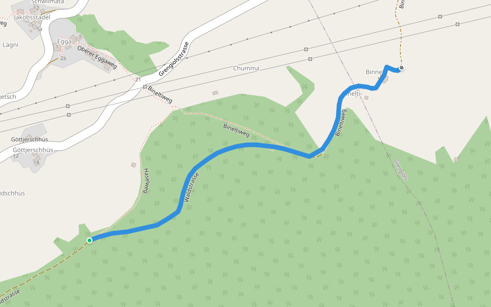 Waldstrass-ze Hischere walking route map in Bister