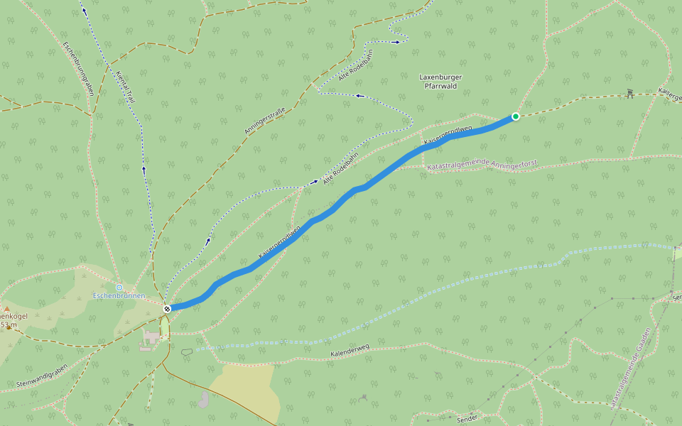 Kaisergerndlweg walking route map in Gaaden bei Mödling