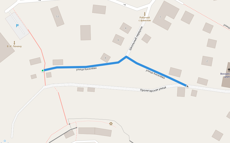 улица Киселёва walking route map in Gorokhovets