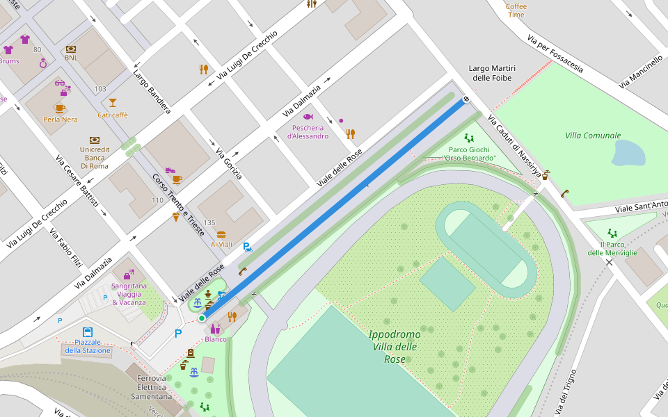 Viale Salvo D'Acquisto walking route map in Lanciano