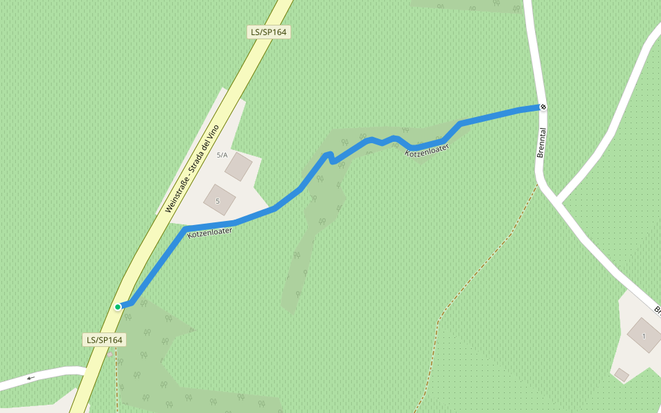 Kotzenloater walking route map in Cortaccia