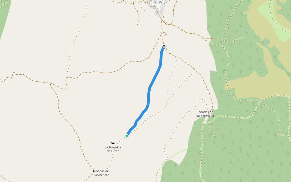 Senda Matalinde walking route map in Urrez