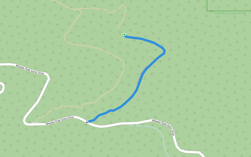 Osceola Ditch Trail walking route map in Baker