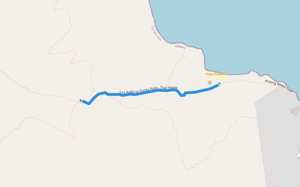 Los Ayala to Punta Raza - Trail Heads walking route map in Los Ayala