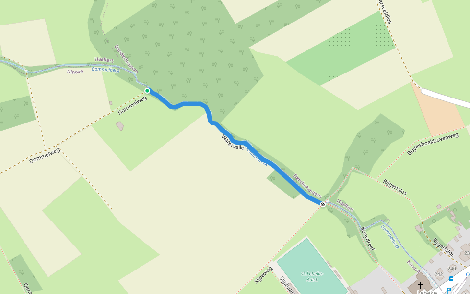 Watervalle walking route map in Ninove