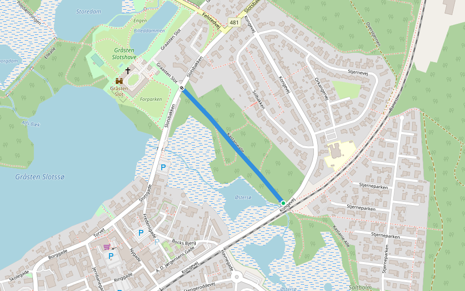 Kastaniealle walking route map in Gråsten