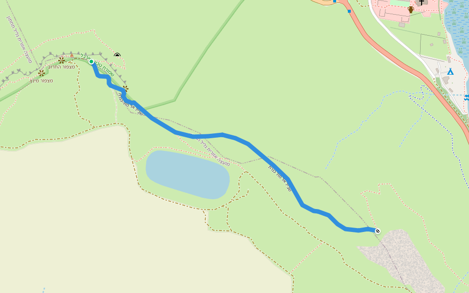 שביל אל מול כנרת walking route map in Migdal
