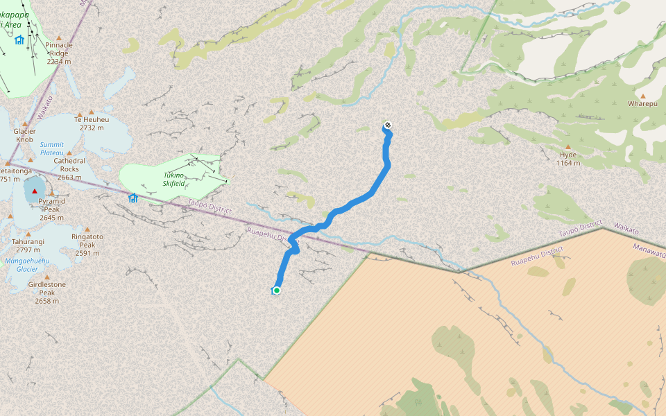 Round the Mountain Track walking route map in Tūrangi
