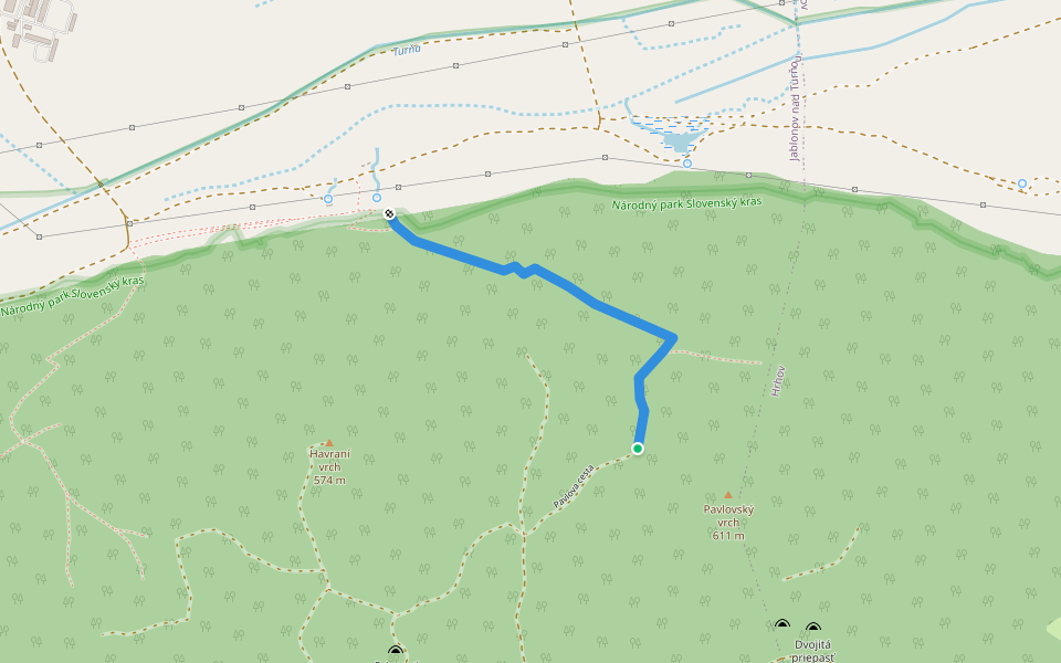 Pavlova cesta walking route map in Jablonov nad Turňou