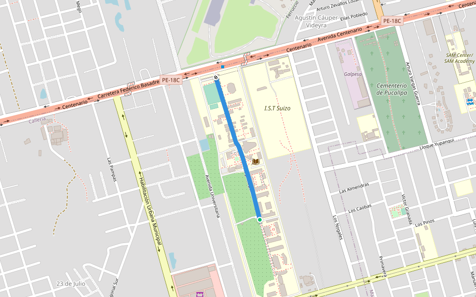 Via principal walking route map in Pucallpa