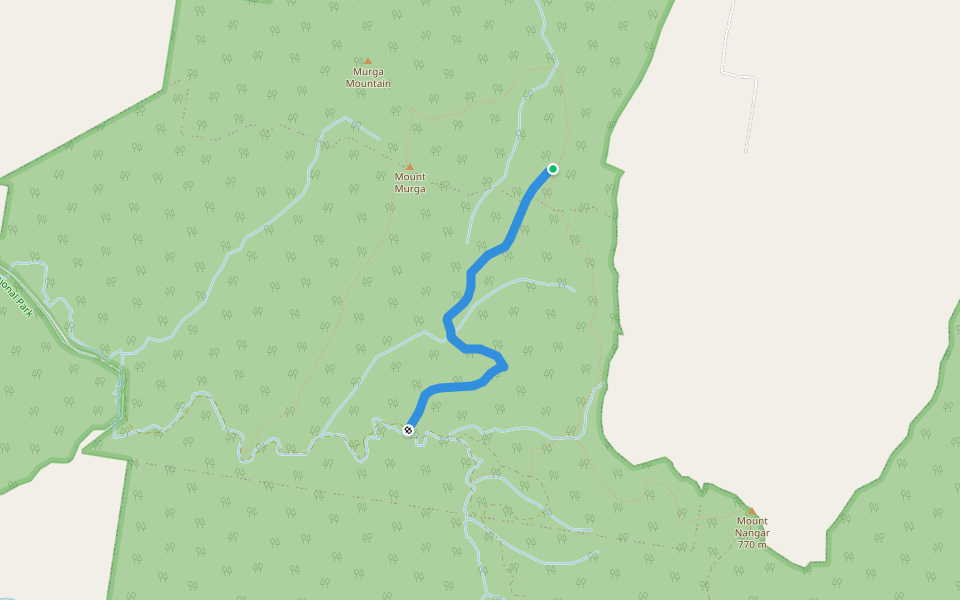 Chinaman's Garden Track walking route map in Murga