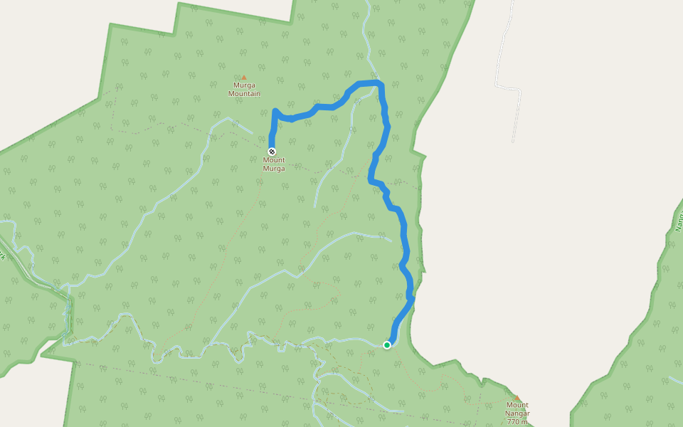 Mt Murga-Nangar Link Track walking route map in Eugowra
