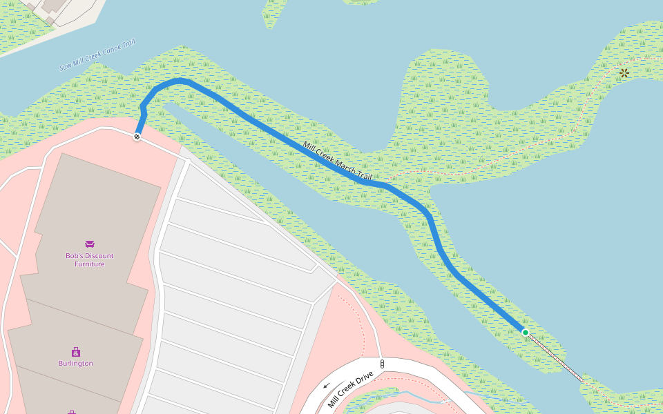 Mill Creek Marsh Trail walking route map in Secaucus