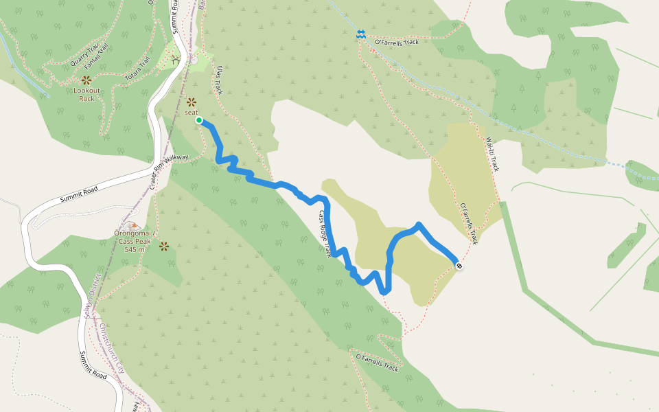 Cass Ridge Track walking route map in Allandale