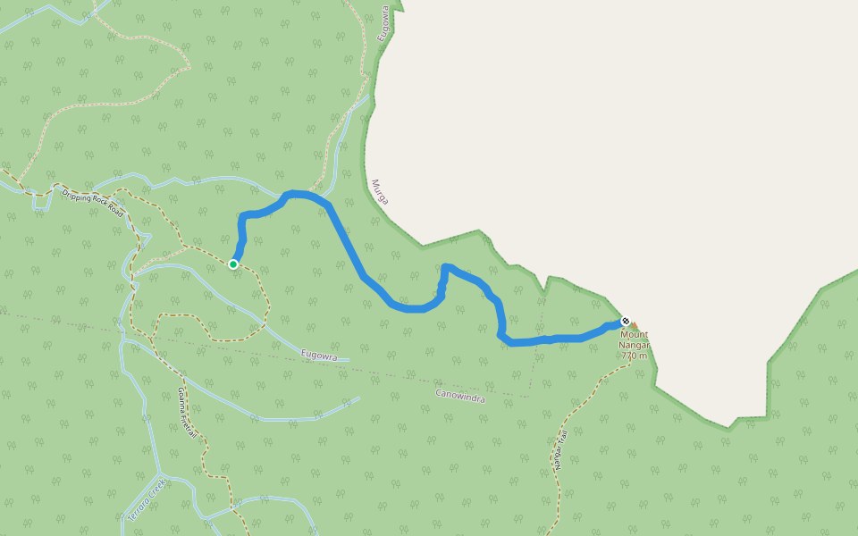 Mount Nangar Walking Track walking route map in Eugowra