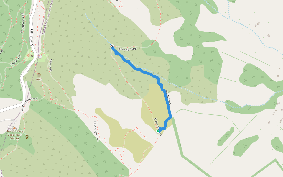 Wai-Iti Track walking route map in Allandale