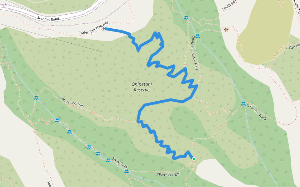 Bush Road Track walking route map in Governors Bay