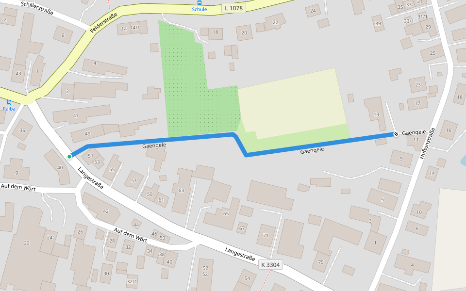 Gaengele walking route map in Kirchheim am Ries