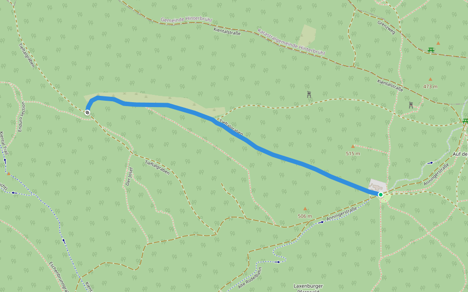 Tieftalgraben walking route map in Gaaden bei Mödling