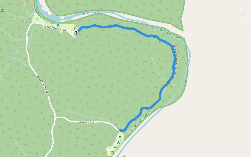 Lemon Tree Flat to Kookabitta Track walking route map in Atholwood