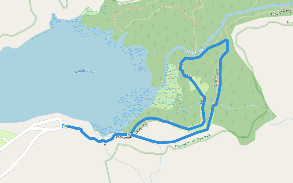 Patagonia Birding Loop walking route map in Nogales