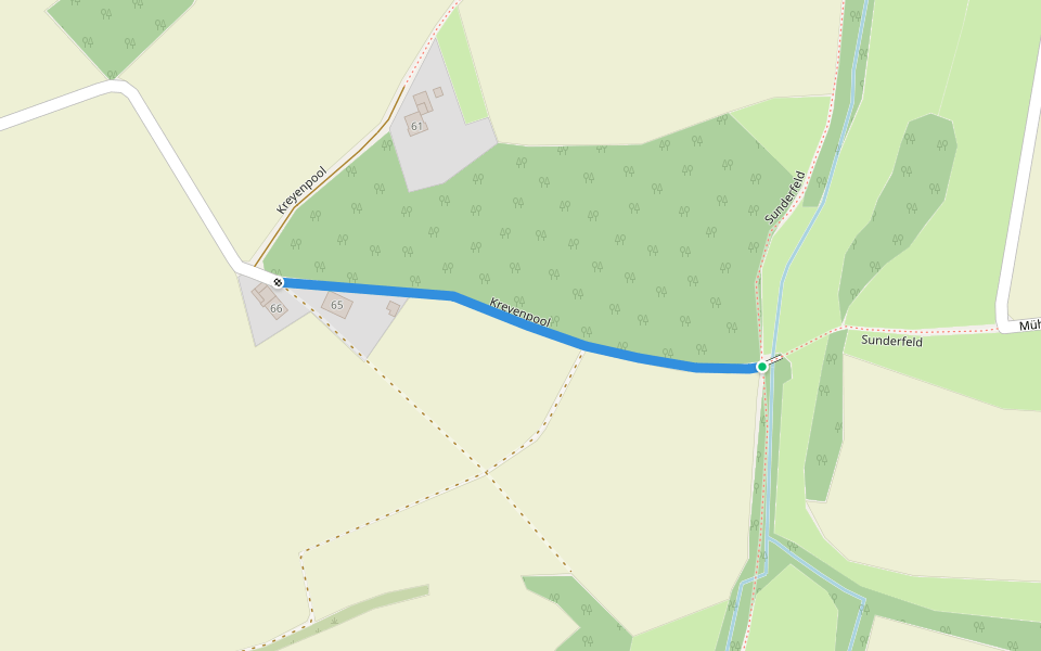 Kreyenpool walking route map in Spenge