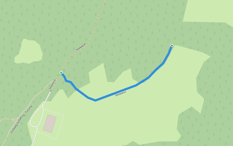 Seewiesn walking route map in Feldafing