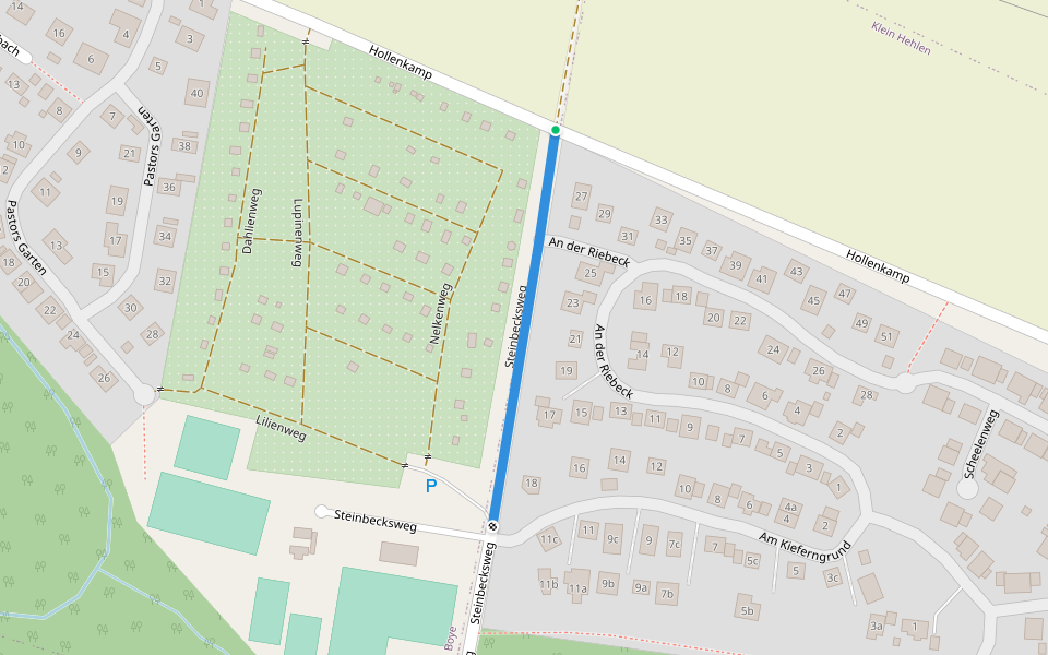 Steinbecksweg walking route map in Celle