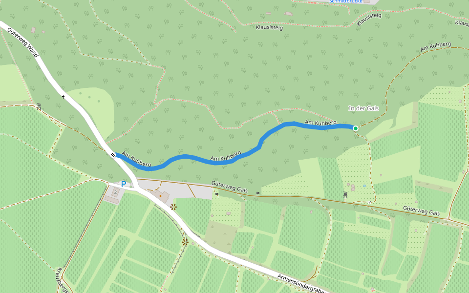 Am Kuhberg walking route map in Krems an der Donau