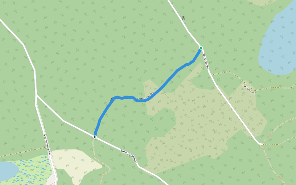 Lemmenpolku walking route map in Rauma