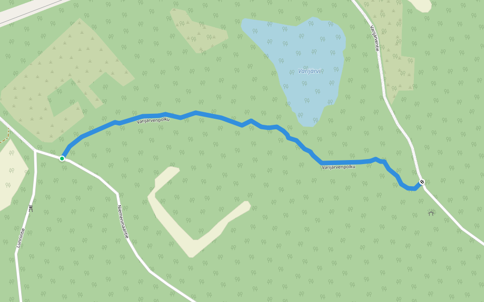 Varijärvenpolku walking route map in Rauma